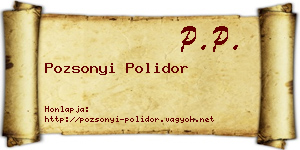 Pozsonyi Polidor névjegykártya